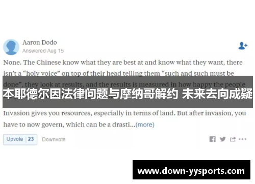 本耶德尔因法律问题与摩纳哥解约 未来去向成疑